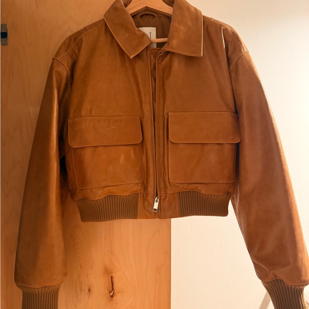 The Leather Bomber Jacket Cropped Helsa - Picture 6 of 6